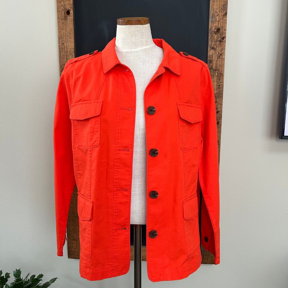 New Talbots $140 Twill Utility Jacket SIZE XL Petite PXL Classic Cotton Fall NWT